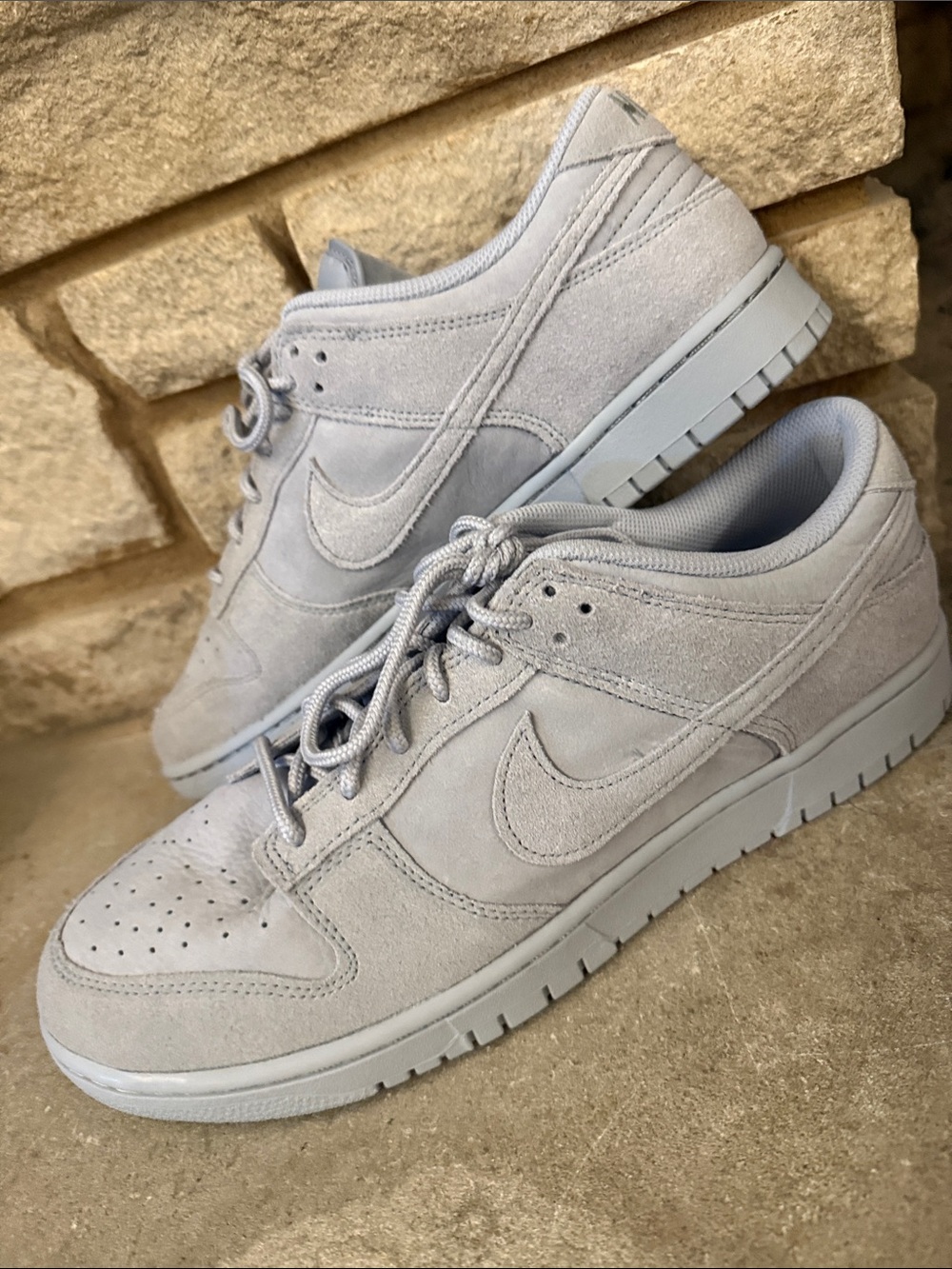Nike Men’s Low-Top Suede Sneakers in Light Gray